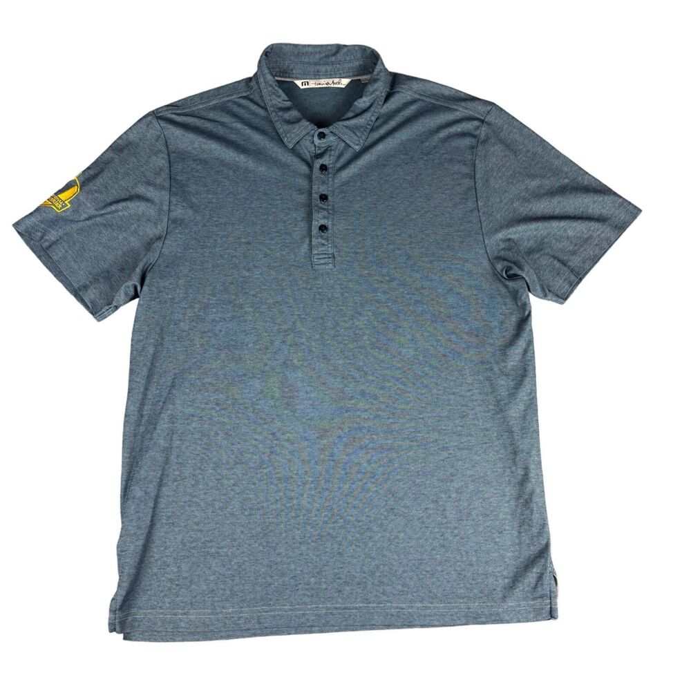 Travis Mathew Polo Shirt Men’s Extra Large Blue Short Sleeve Golf Outdoor Preppy